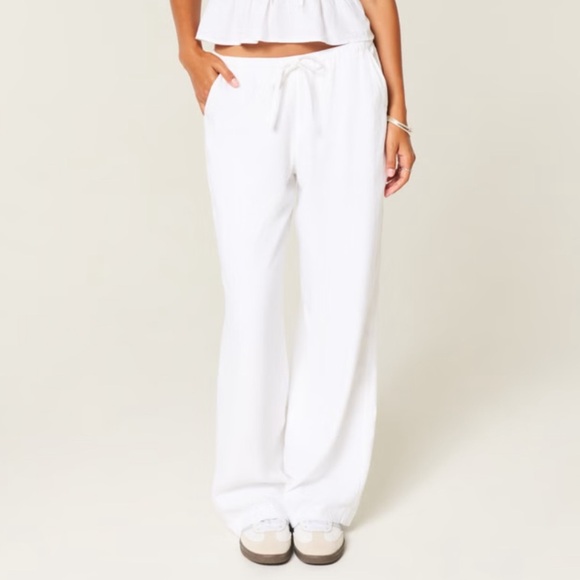 Hollister Linen Blend Pull On Baggy Wide Leg Beachy Coverup Pants Women’s Sz XL - Picture 1 of 7